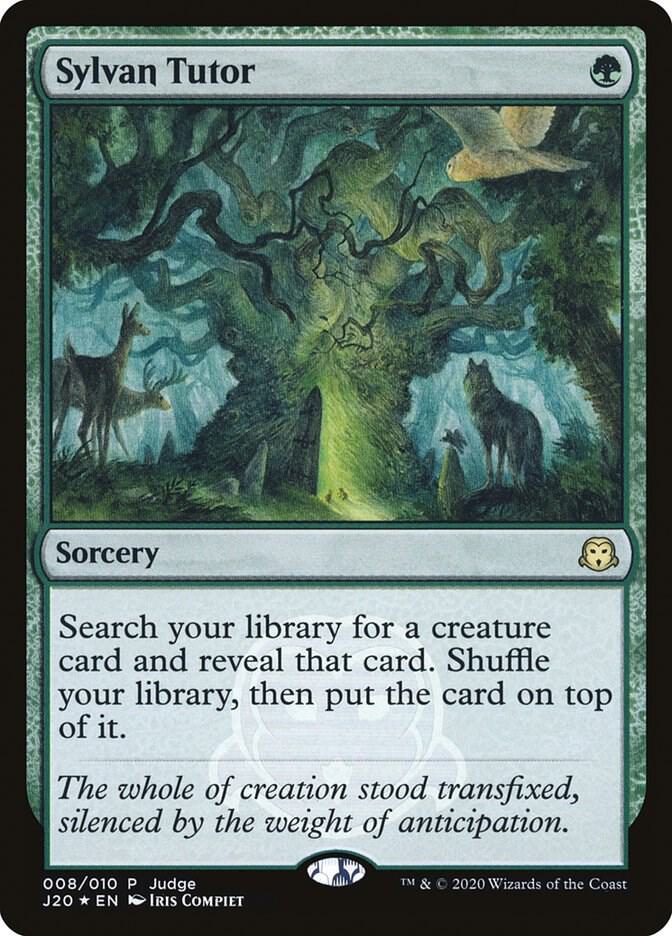 mtg judge cards Sylvan Tutor [Judge Gift Cards 2020] Moderately Played Foil