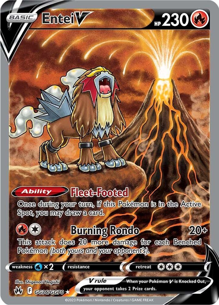 shiny entei pokemon card Crown Zenith Rare Holo V GG36 Energy Type:Water your opponent takes 2 The History of Vehicles Greninja ex twilight masquerade