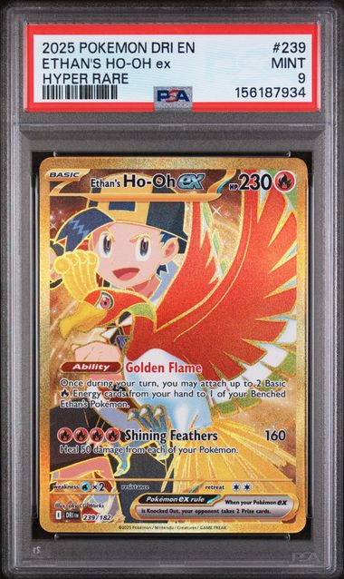 Ethan's Ho-Oh EX 2025 Pokemon Destined Rivals Hyper Rare #239 PSA Authenticated 10 Card