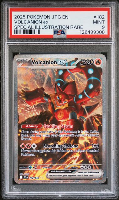 Volcanion EX 2025 Pokemon Scarlet & Violet Series Journey Together Special Illustration Rare #182 CGC Authenticated 10 Card