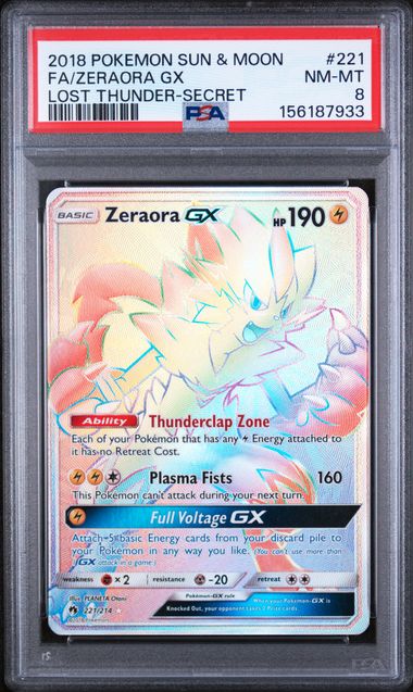 sun and moon lost thunder rare cards Pokémon: Zeraora gx (Secret) - 221/214 - Lost Thunder