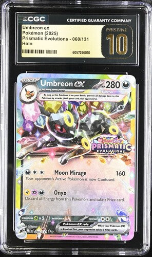 Umbreon EX 2025 Pokemon Prismatic Evolutions Stamp Promo Surprise Box Exclusive #060 PSA Authenticated 10 Card Umbreon EX 2025 Pokemon Prismatic Evolutions Stamp Promo Surprise Box Exclusive #060 PSA Authenticated 10 Card