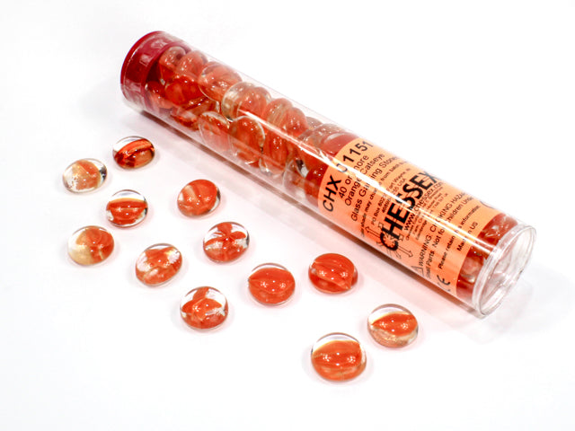 Chessex Catseye Orange Glass Stones - VGMX