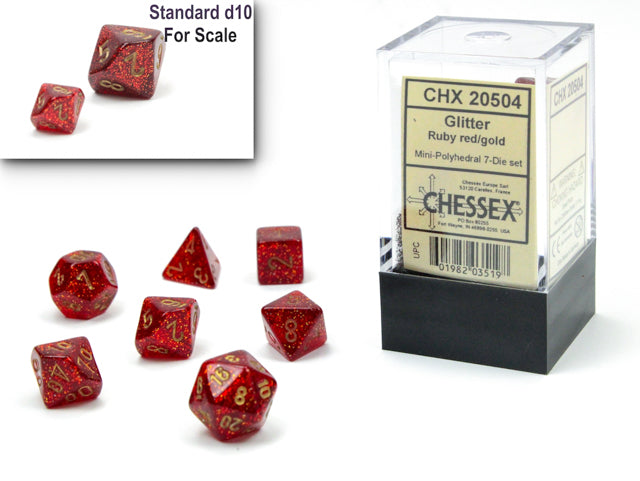 Chessex Vortex Mini-Hedral Ruby/Gold 7-Die Set - VGMX