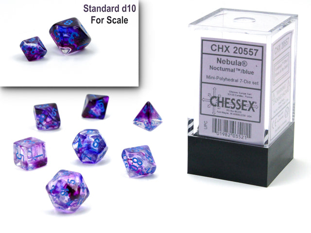 Chessex Vortex Mini-Hedral Nocturnal Blue 7-Die Set - VGMX