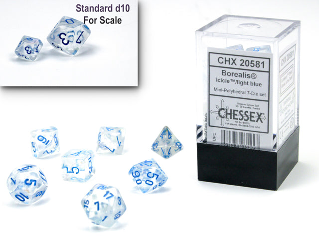 Chessex Vortex Mini-Hedral Icicle Blue 7-Die Set - VGMX