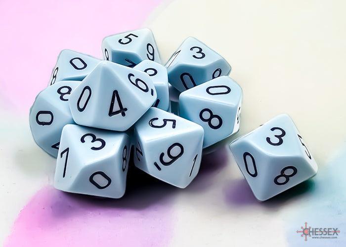 Chessex Opaque Pastel Blue Set Of Ten D10s - VGMX