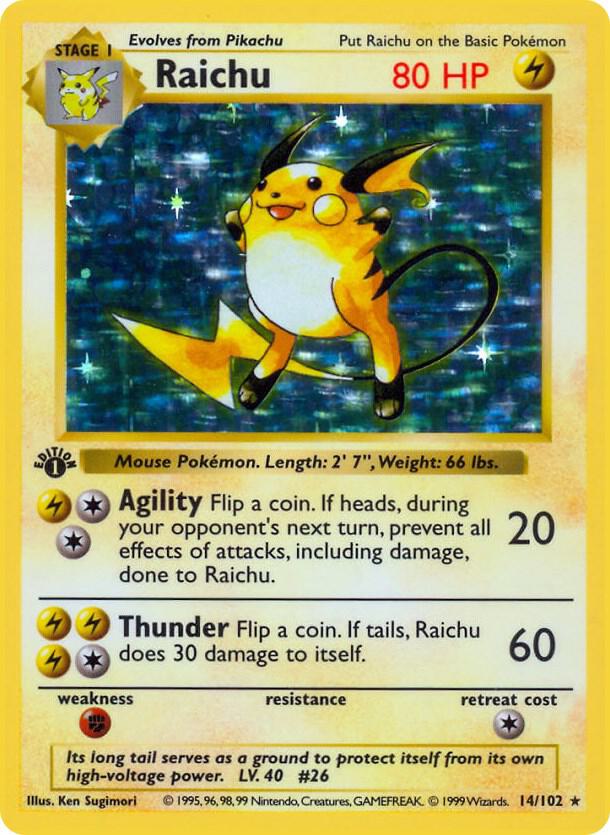 Raichu - Base Set (Shadowless)(Unlimited) (BSS)