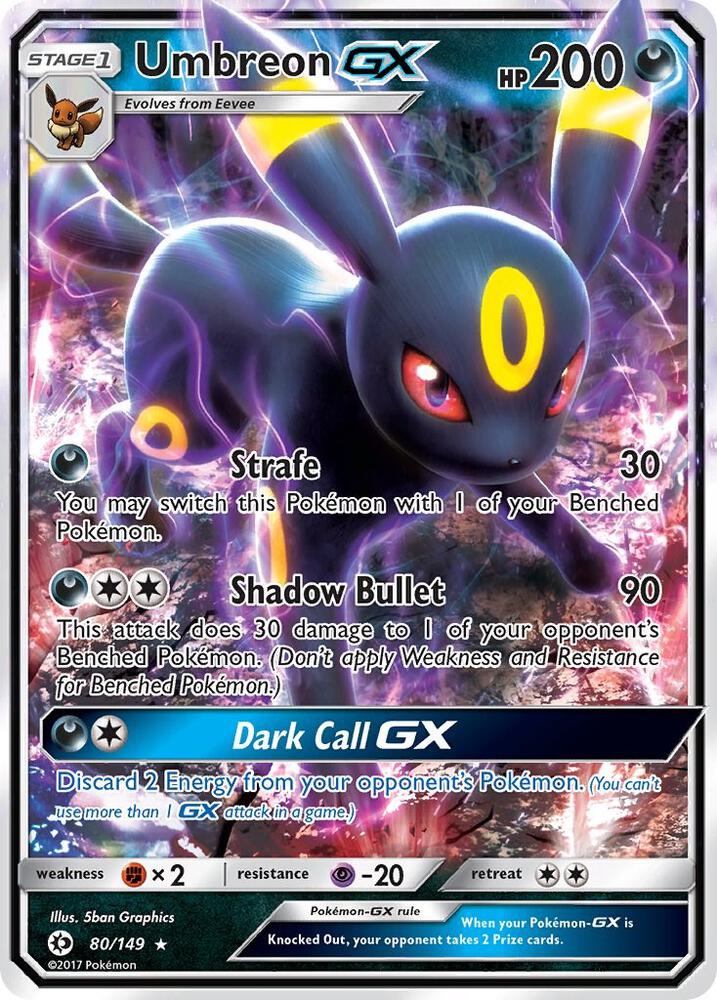 Pokémon: Umbreon GX - 80/149 - Sun & Moon Base Set - VGMX