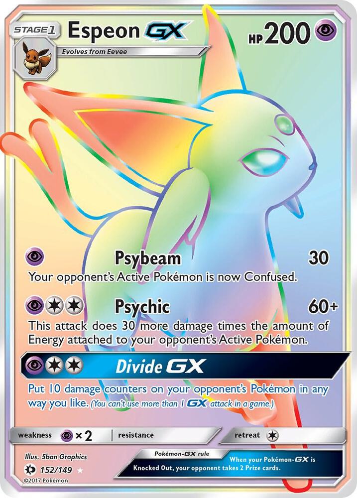 Pokemon: Espeon GX (Secret) - 152/149 - SM Base Set - VGMX