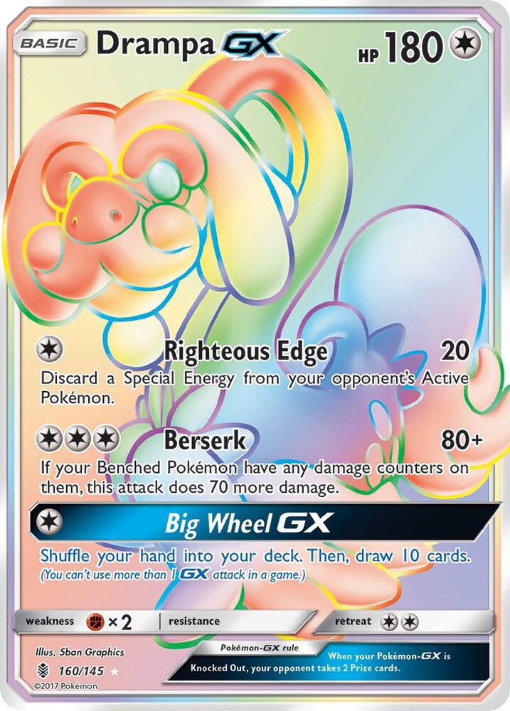 Pokémon: Drampa GX (Secret) - 160/145 - Guardians Rising - VGMX