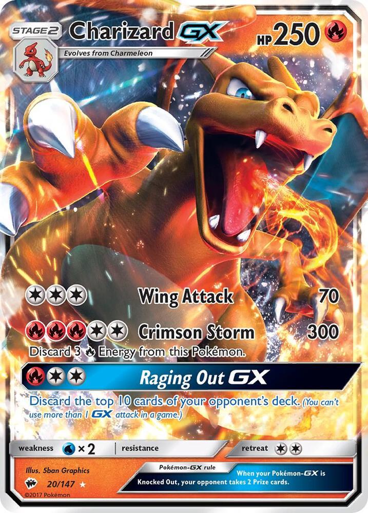 Pokemon: Charizard GX 20/147 - Burning Shadows - VGMX