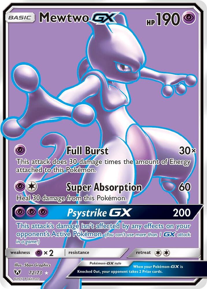 Pokémon: Mewtwo GX (Full Art) - 72/73 - Shining Legends - VGMX