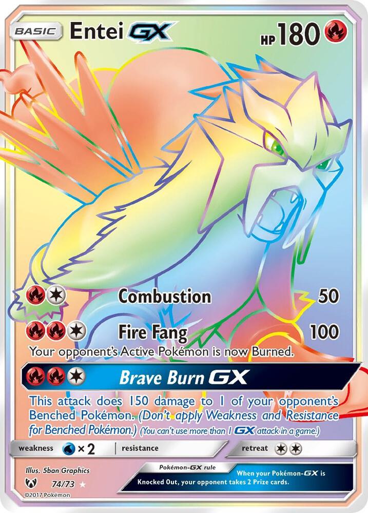 Pokemon: Entei GX (Secret)- 74/73 - Shining Legends - VGMX