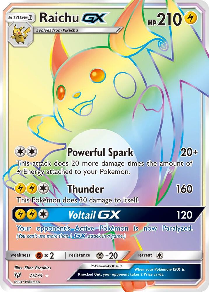 Pokemon: Raichu GX 75/73 - Shining Legends - VGMX