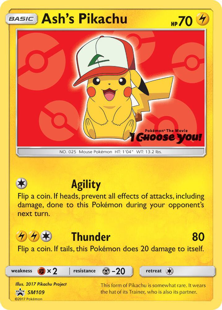 Pokemon: Ash's Pikachu SM109 - Sun & Moon Promos - VGMX