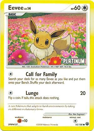 Pokémon: Eevee - 62/100 [Platinum] - Burger King Promos