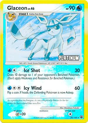 Pokémon: Glaceon - 20/100 [Platinum] - Burger King Promos