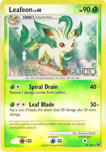 Pokémon: Leafeon - 24/100 [Platinum] - Burger King Promos