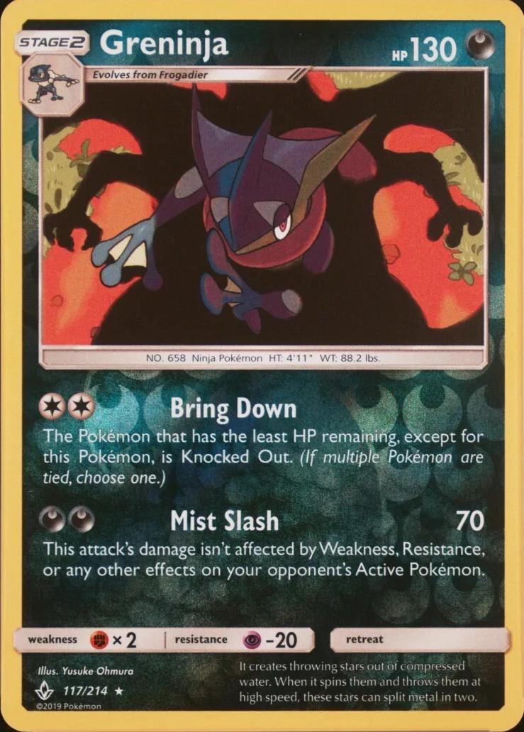 Pokémon: Greninja (Reverse Holo) - 117/214 - Unbroken Bonds - VGMX