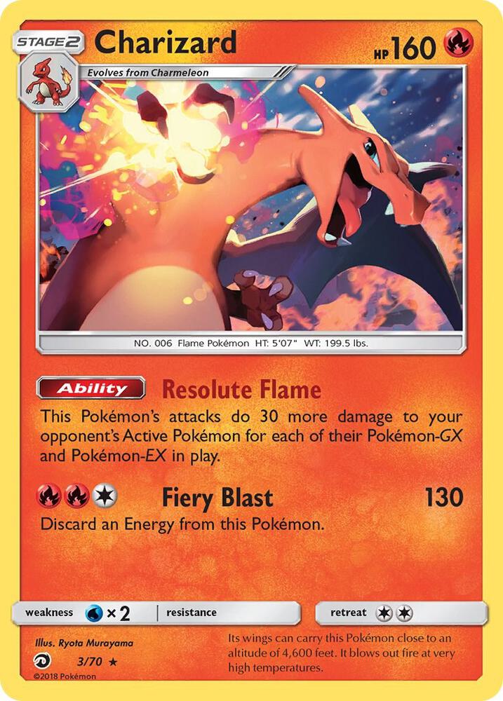 Charizard (Rev. Holo) - 3/70 - Dragon Majesty - VGMX