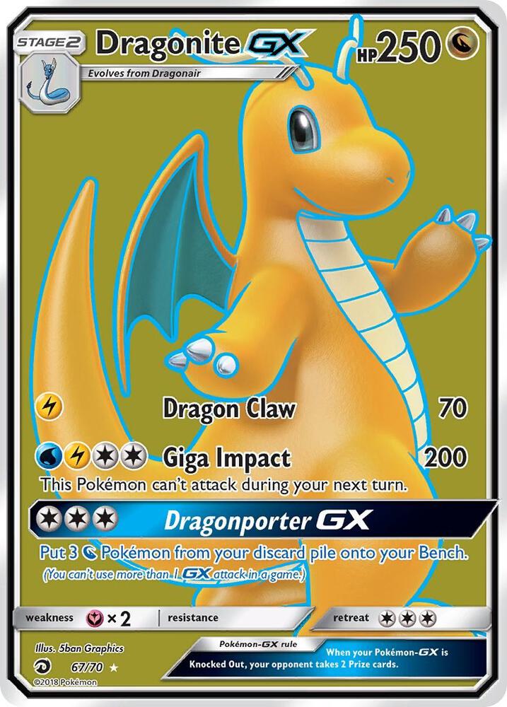 Pokémon: Dragonite GX (Full Art) - Dragon Majesty - VGMX