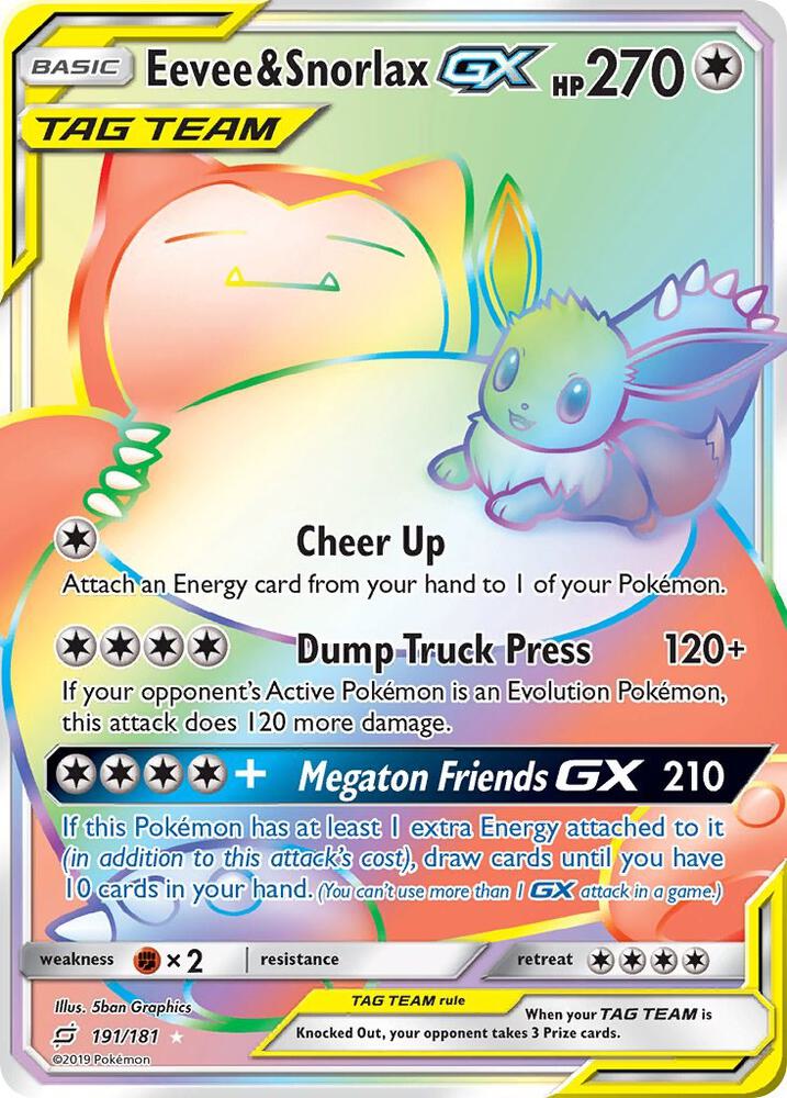 Eevee & Snorlax GX (Secret) - SM - Team Up (SM9)