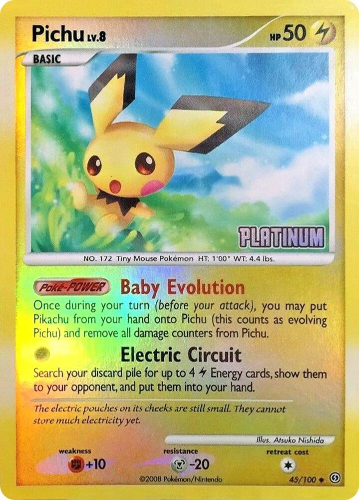 Pokémon: Pichu - 45/106 [Platinum] - Burger King Promos