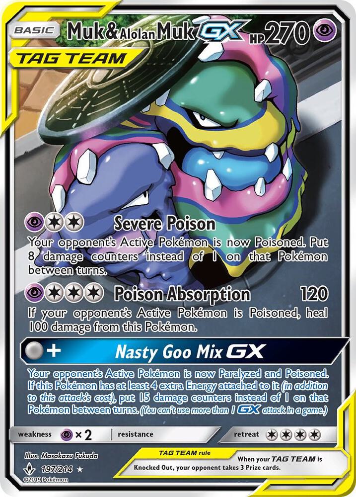 Pokémon: Muk & Alolan Muk GX - 197/214 - Unbroken Bonds - VGMX