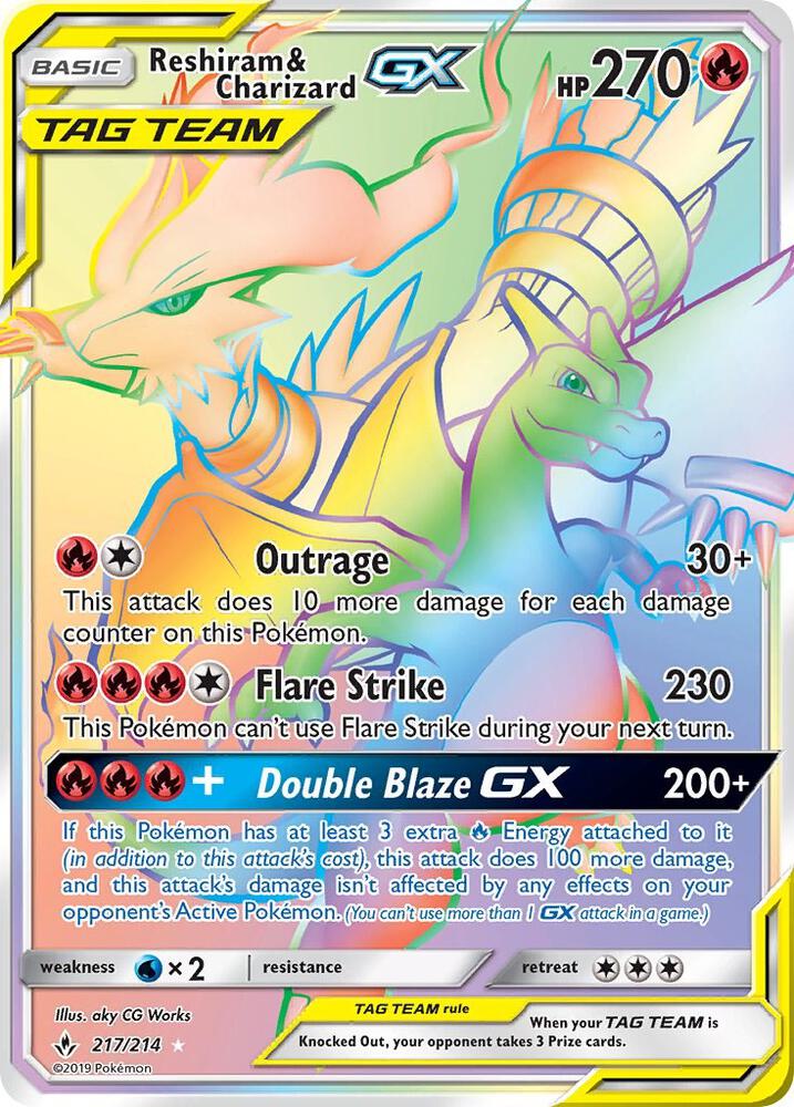 Reshiram & Charizard GX (Secret) - SM - Unbroken Bonds