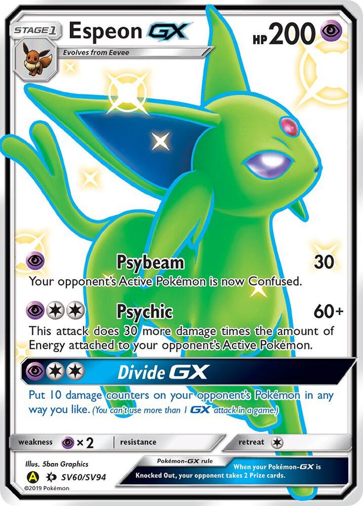 Pokémon: Espeon GX - SV60/SV94 - Hidden Fates: Shiny Vault - VGMX