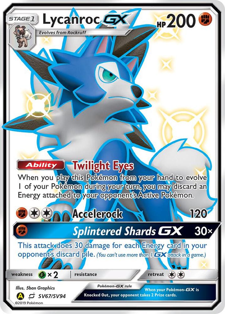 Pokemon: Lycanroc GX (SV67) - Hidden Fates: Shiny Vault - VGMX