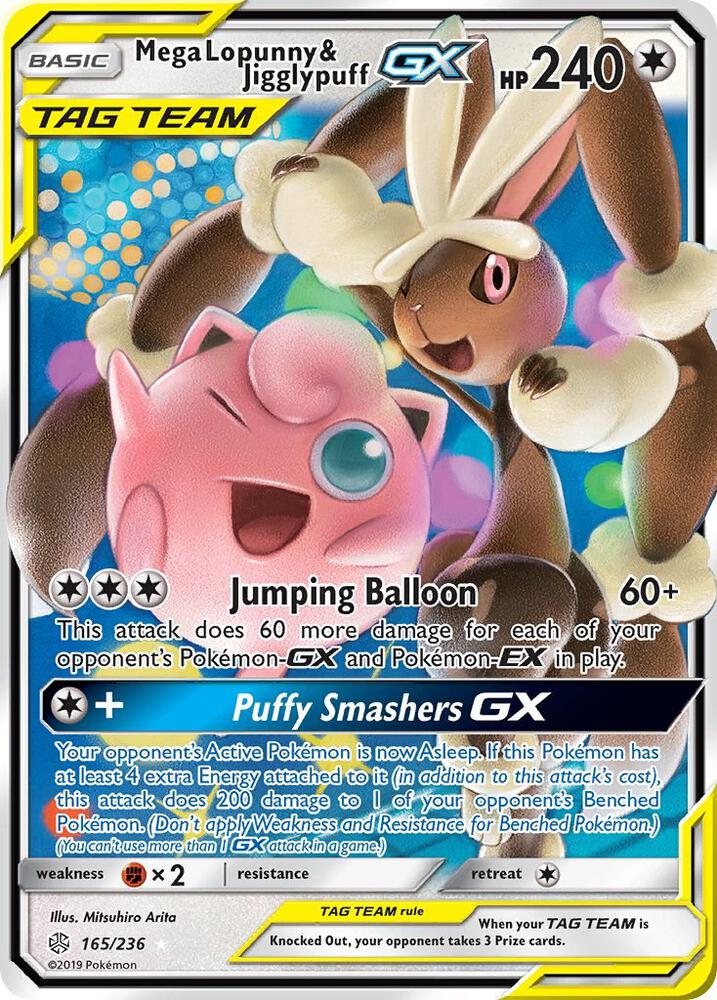 Pokemon: Mega Lopunny & Jigglypuff GX 165/236 - Cosmic Eclipse - VGMX