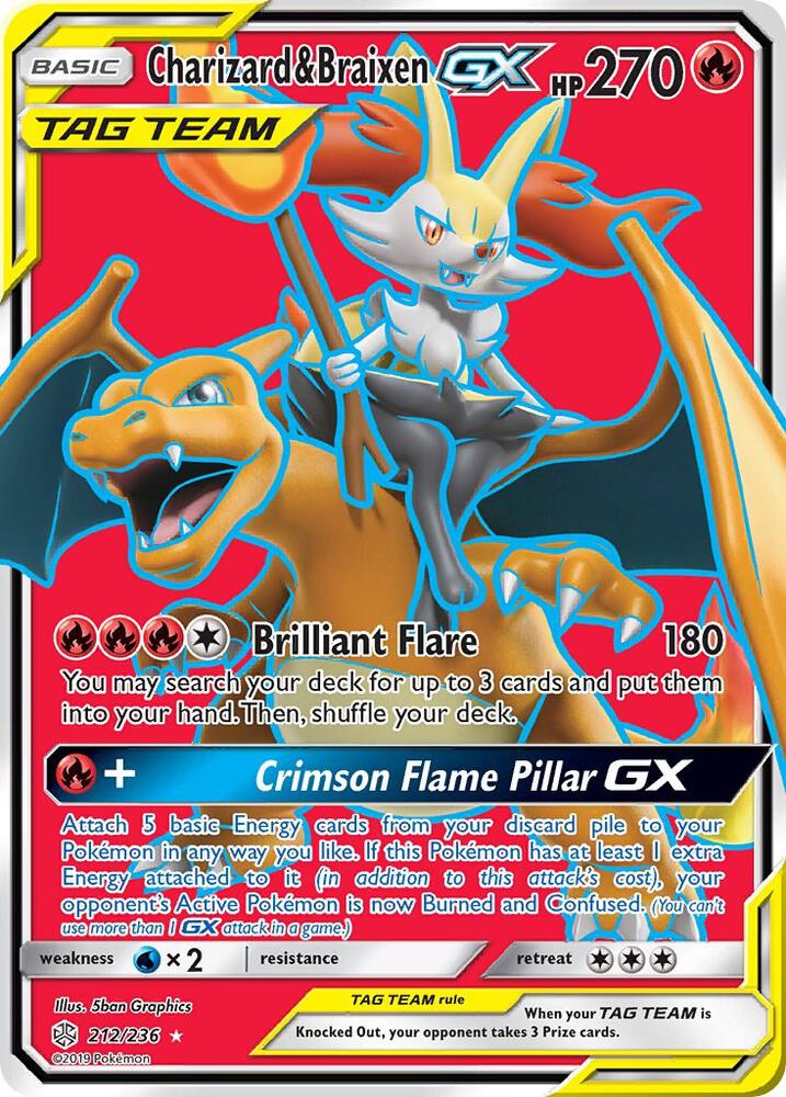 Pokemon: Charizard & Braixen GX 212/236 - Cosmic Eclipse - VGMX