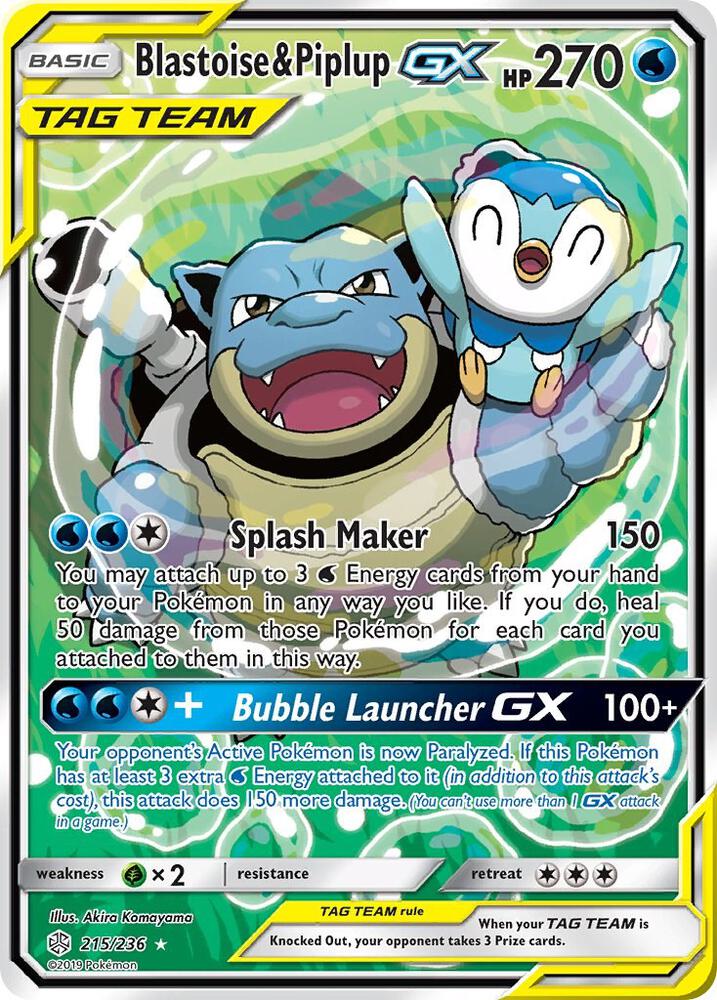 Blastoise & Piplup GX (Alternate Full Art) - SM - Cosmic Eclipse