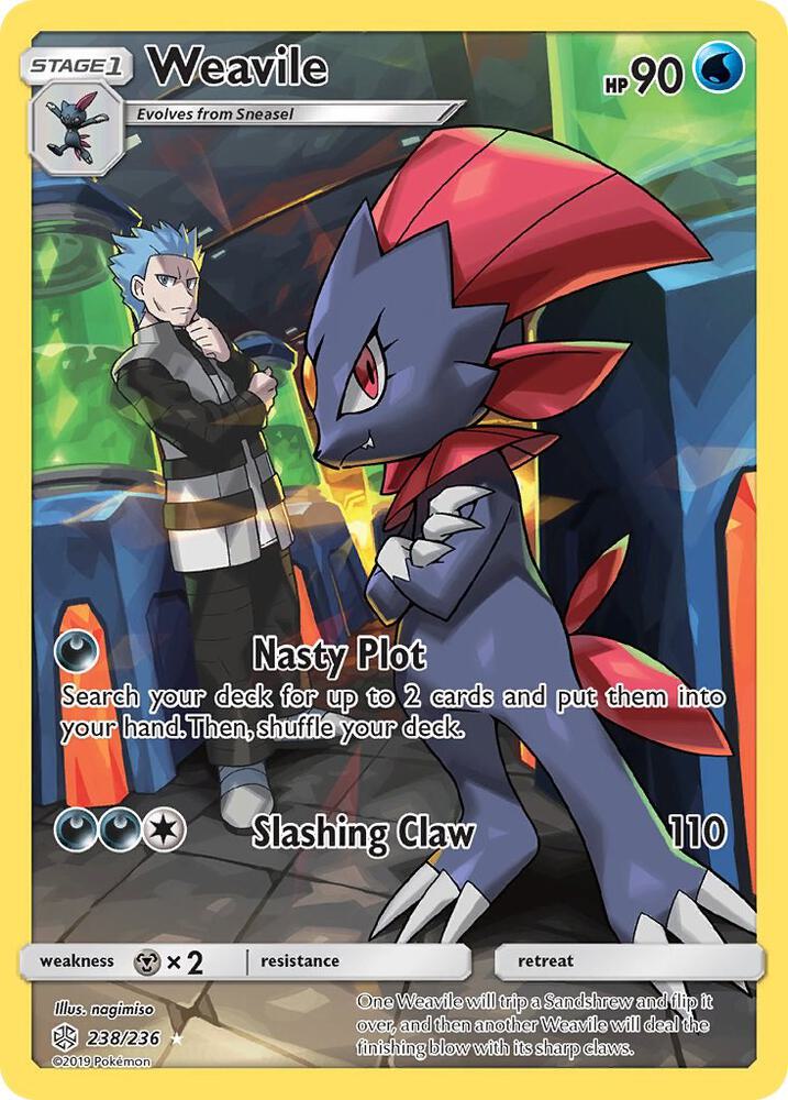 Pokémon: Weavile (Secret) - 238/236 - Cosmic Eclipse - VGMX