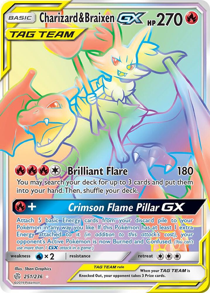 Charizard & Braixen GX (Secret) - SM - Cosmic Eclipse