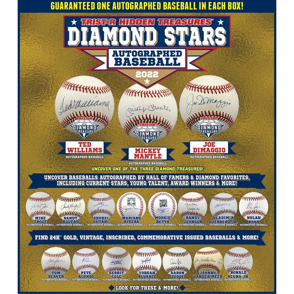 2022 Tristar Hidden Treasures Diamond Stars Autographed Baseball Box - VGMX