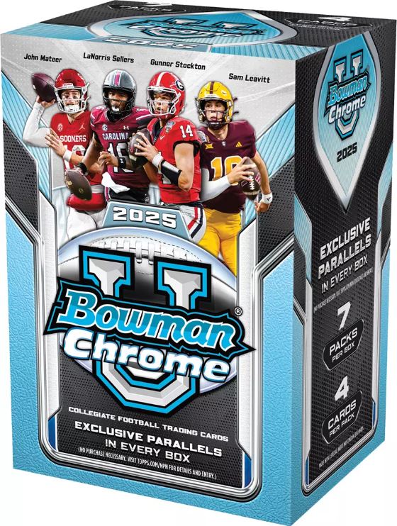2025 Bowman Chrome University Collegiate Football Value Box
