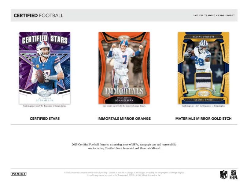 2025 Panini Certified Football Hobby Box
