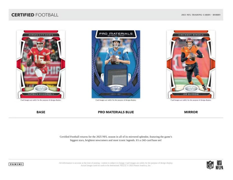 2025 Panini Certified Football Hobby Box