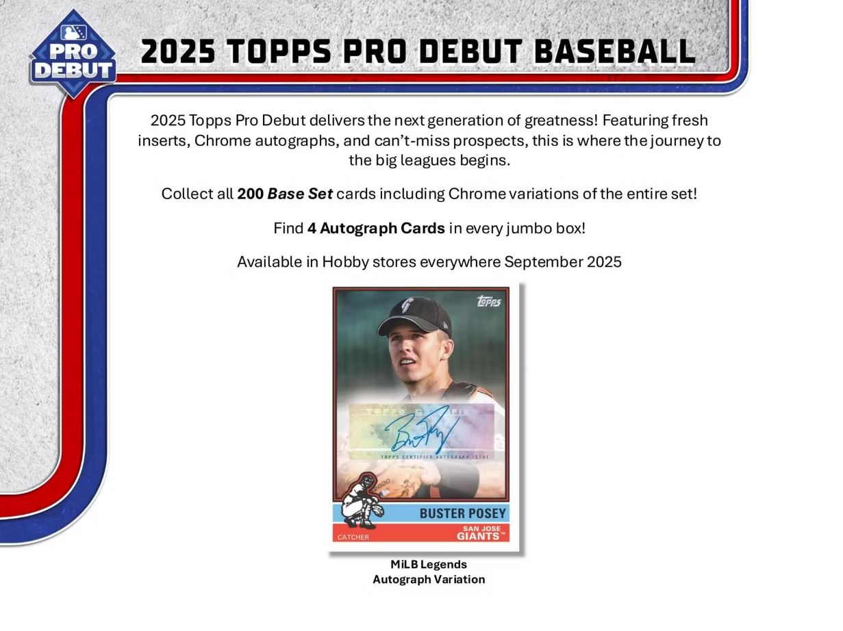 2025 Topps Pro Debut Baseball Jumbo Hobby Box Pack