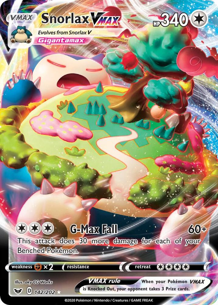 Pokémon: Snorlax VMAX - 142/202 - Sword & Shield Base Set - VGMX