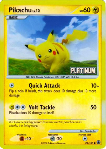 Pokémon: Pikachu - 70/100 [Platinum] - Burger King Promos