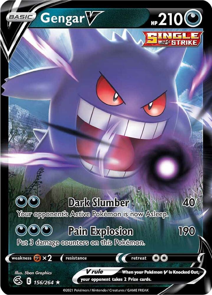 Pokémon: Gengar V - 156/264 - SWSH08: Fusion Strike