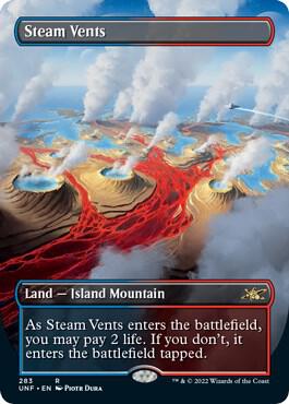 Magic: The Gathering: Steam Vents (Borderless) - Unfinity - VGMX