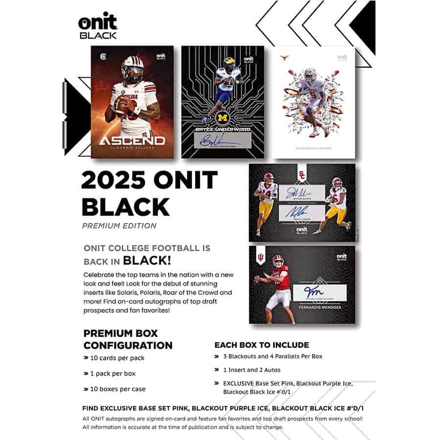 2025 Onit Black Football Premium Edition - Ohio State University - VGMX