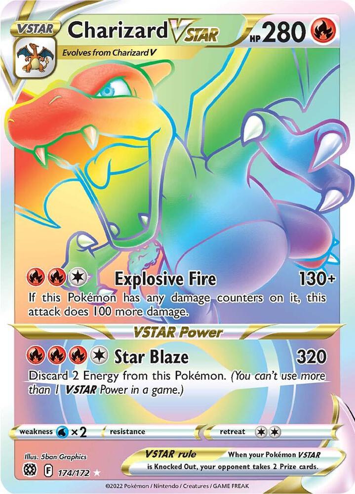 Pokémon: Charizard VSTAR (Secret) - 174/172 - SWSH09: Brilliant Stars - VGMX