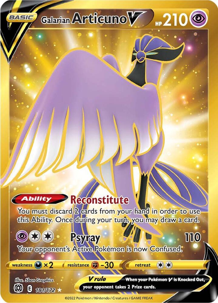 Pokemon: Galarian Articuno V (Secret) - 181/172 - SWSH09: Brilliant Stars - VGMX