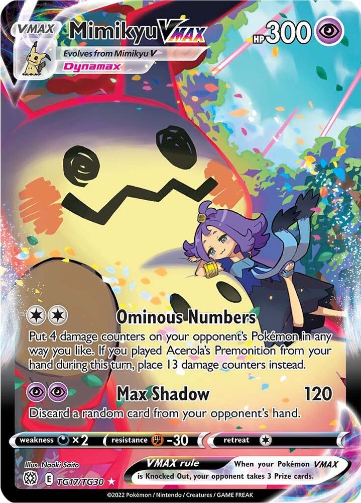 Pokemon: Mimikyu VMAX - SWSH09: Brilliant Stars Trainer Gallery - VGMX